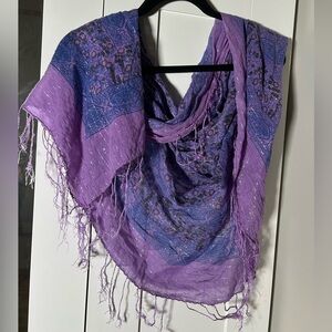 Vintage scarf purple and silver